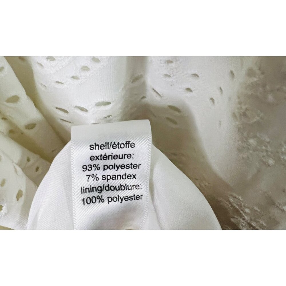 Maurices White Eyelet Ruffle Sleeve Dress L Lined Summer Casual V-Neckline - Picture 4 of 5